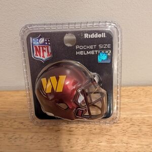 NFL Pocket Size Helmet - Metallic Maroon with Yellow 'W' Logo by Riddell